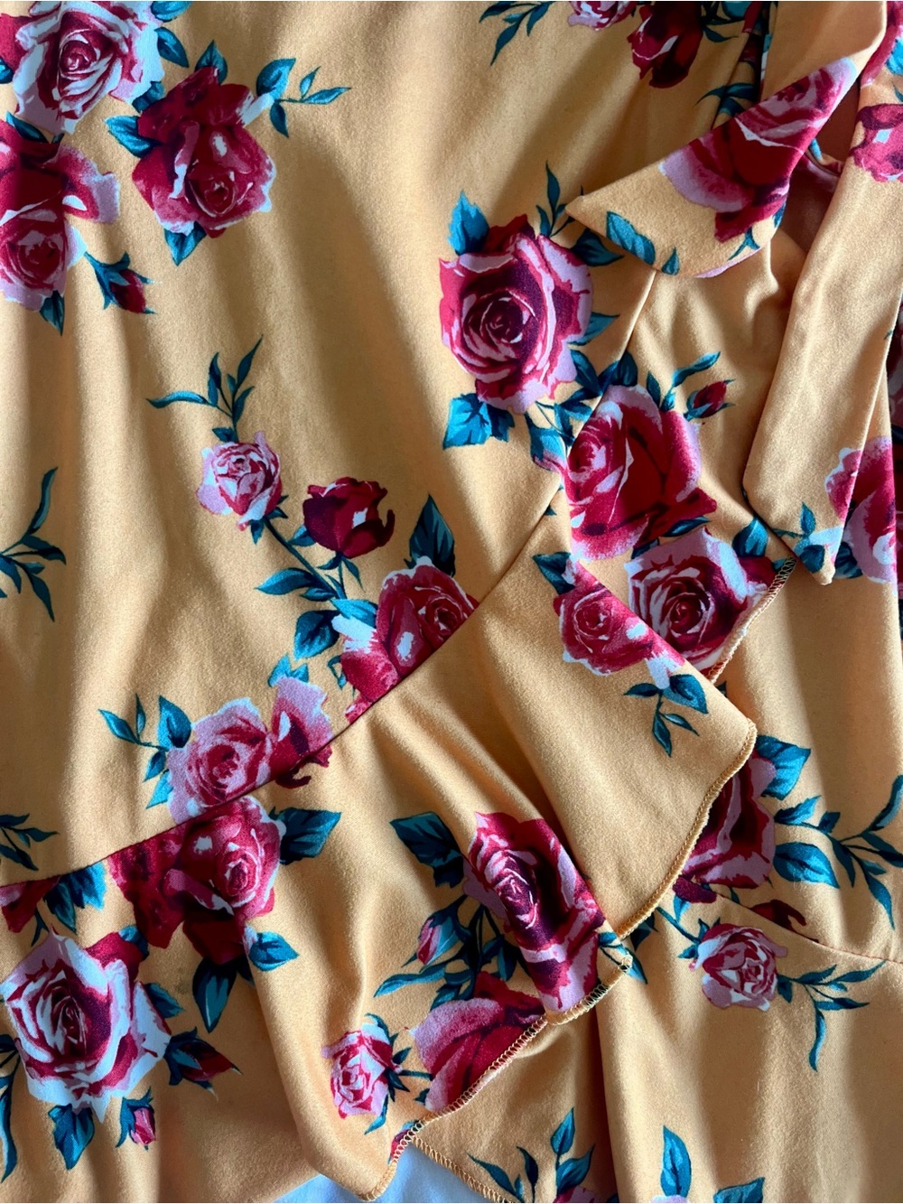 H&M Mustard Yellow Floral Cottagecore Boho Chic Wrap Ruffle Dress Sz 10 - Picture 9 of 15